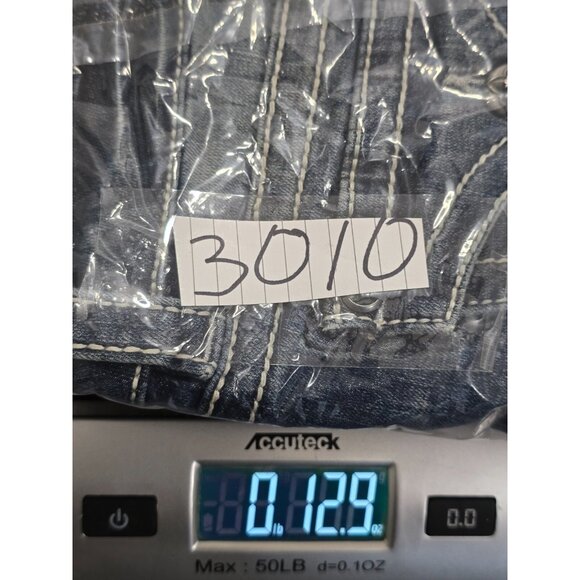 Miss Me Womens Blue Denim Cut Off Shorts Raw Hem Low Rise 5 Pockets Size 26 - Picture 12 of 12